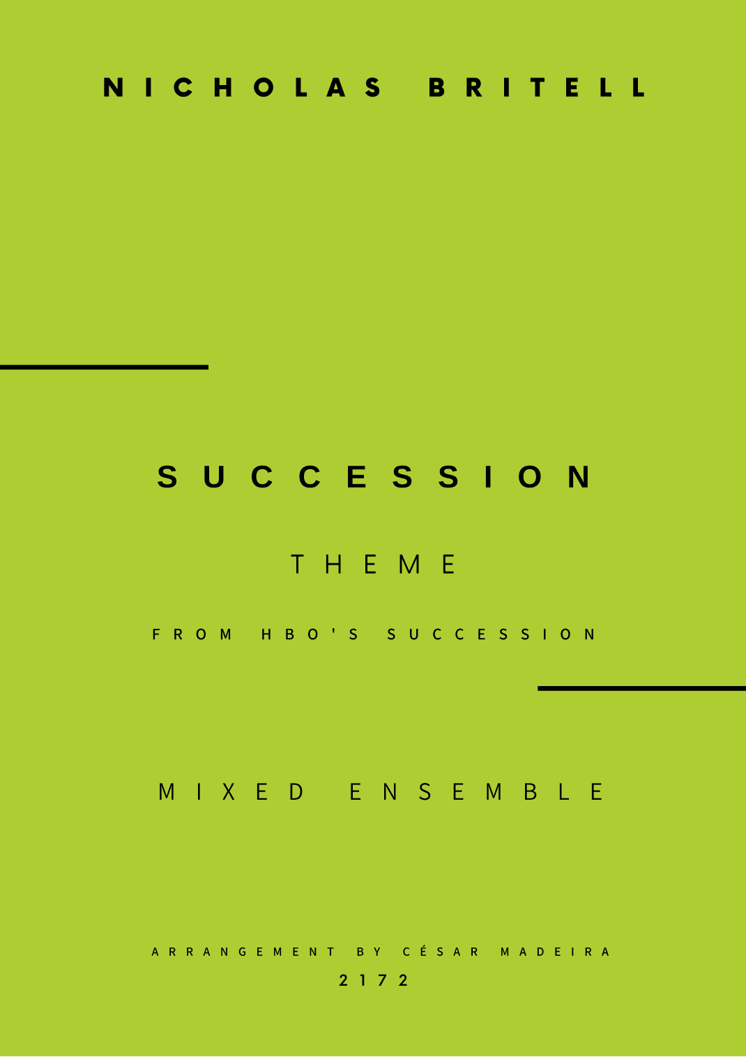 Succession Theme - Score Only (arr. César Madeira)