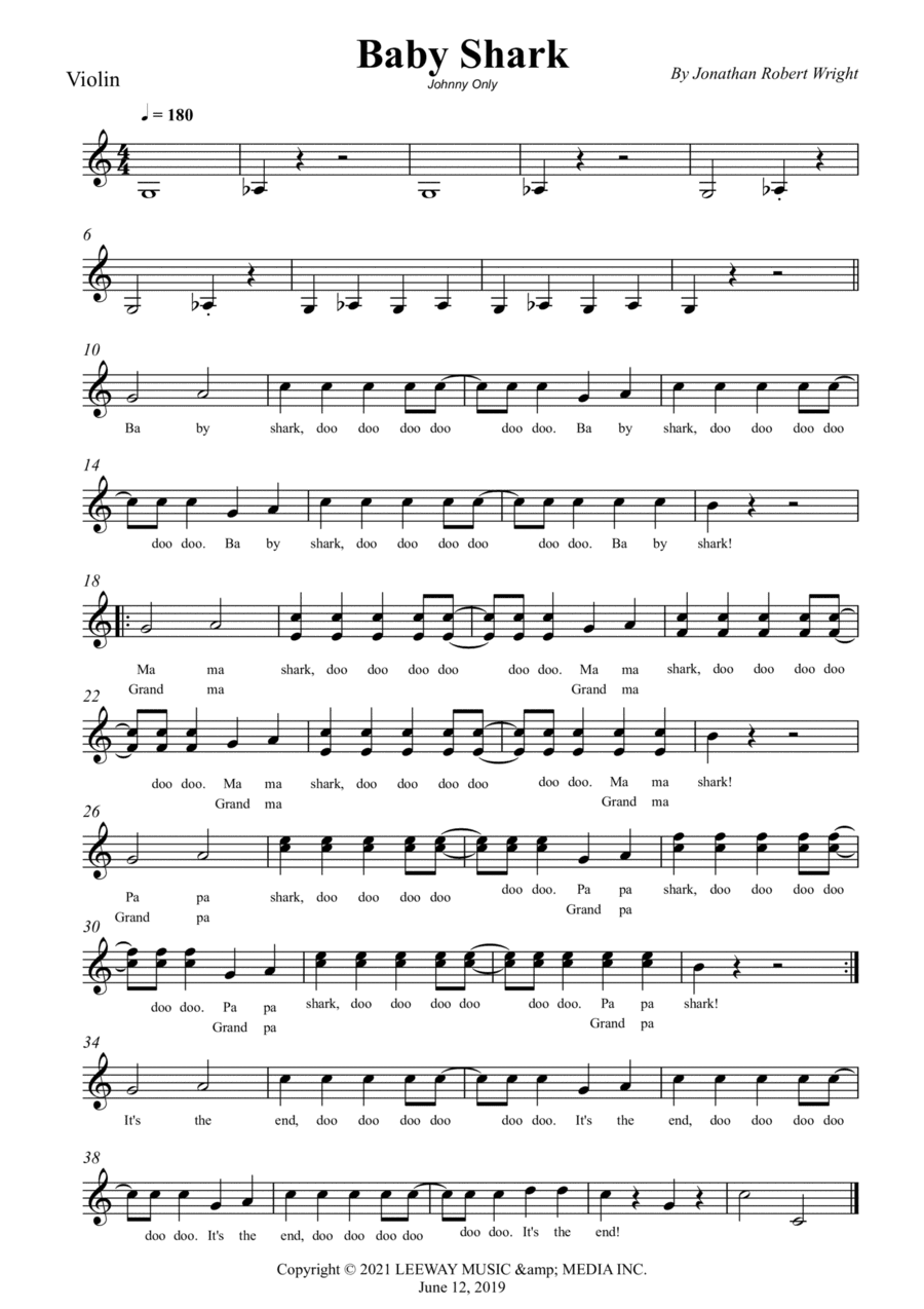 Baby Shark (arr. Wesley S. SIlva)