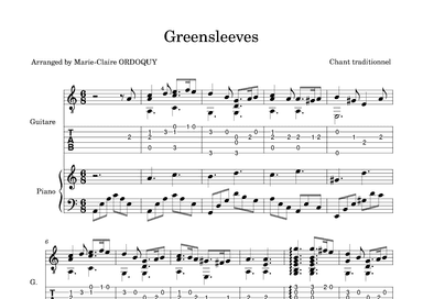 Greensleeves (arr. Marie-Claire ORDOQUY)