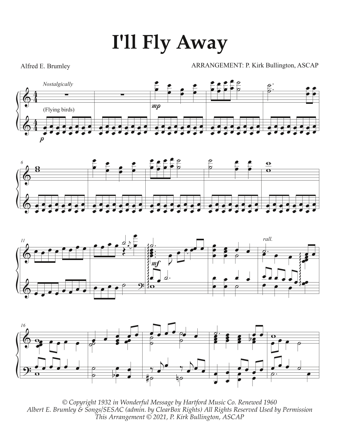I'll Fly Away (arr. P. Kirk Bullington)