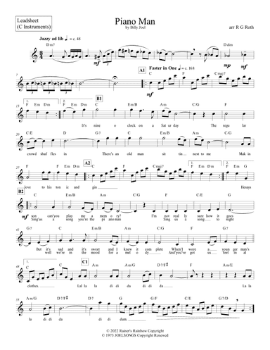 Piano Man (arr. R G Roth)