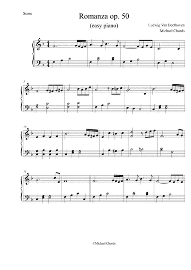 romanza op.50 EASY PIANO (arr. pianoplayer)