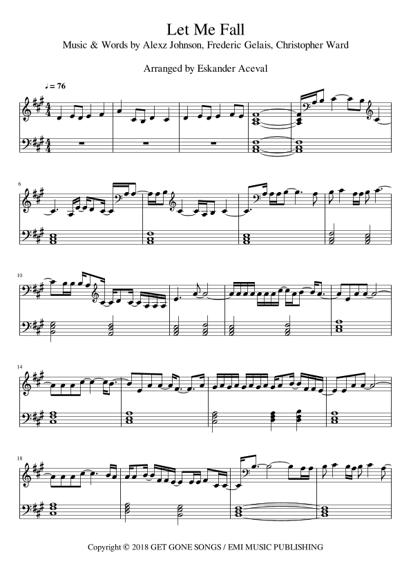 Let Me Fall (arr. Eskander Aceval)