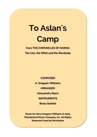 To Aslan's Camp (arr. Alessandro Macrì)