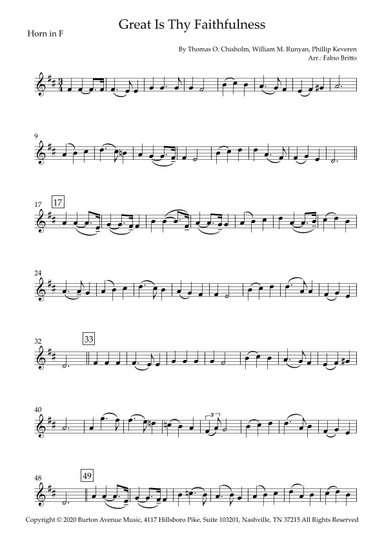 Great Is Thy Faithfulness (arr. Fabio Britto)