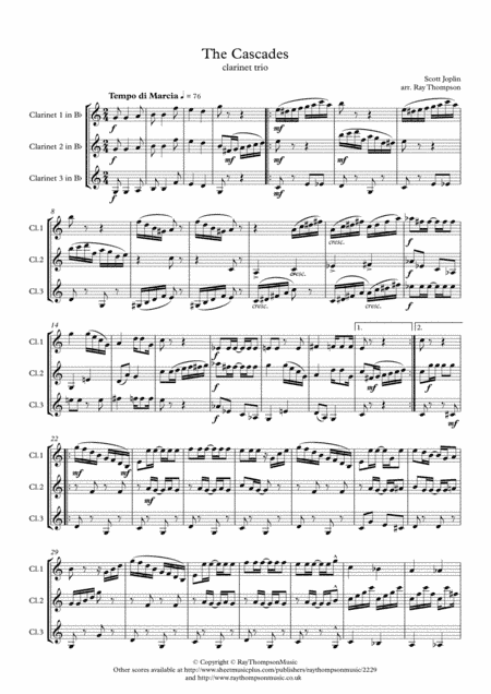Scott Joplin: "The Cascades" - clarinet trio (arr. Ray Thompson)