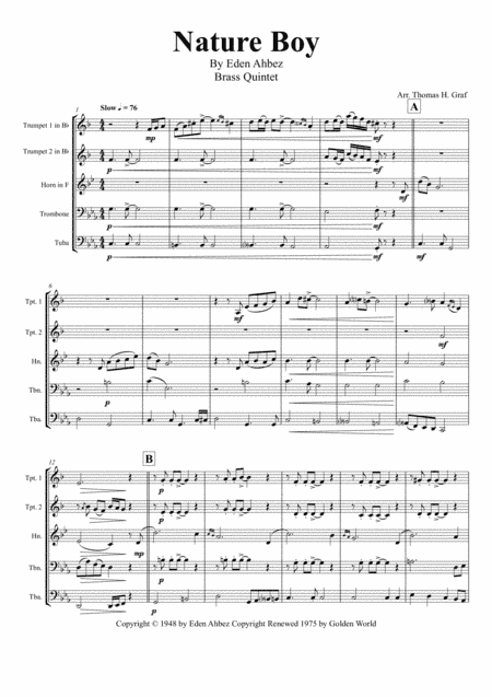 Nature Boy (arr. Thomas H. Graf)