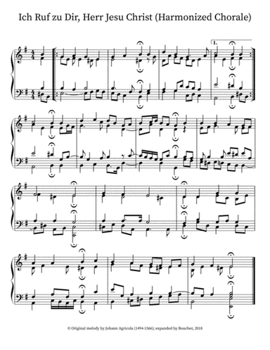 'Ich Ruf zu Dir, Herr Jesu Christ' (Harmonized Chorale)