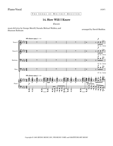 How Will I Know (arr. David Maddux)