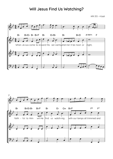 Will Jesus Find Us Watching? - Score Only (arr. Angie Wiranata)