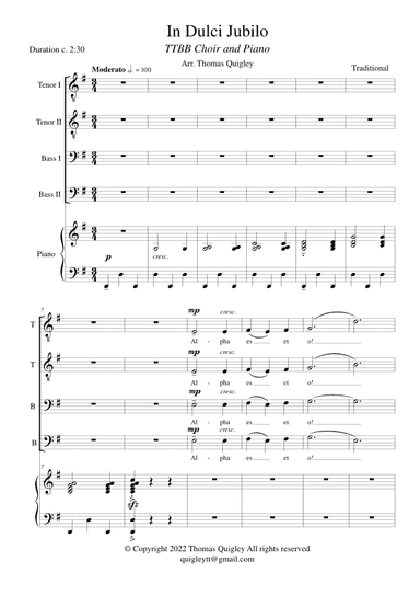 In Dulci Jubilo (arr. Thomas Quigley)