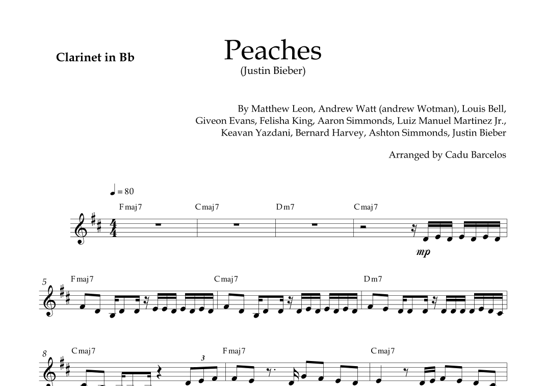 Peaches (arr. Cadu Barcelos)
