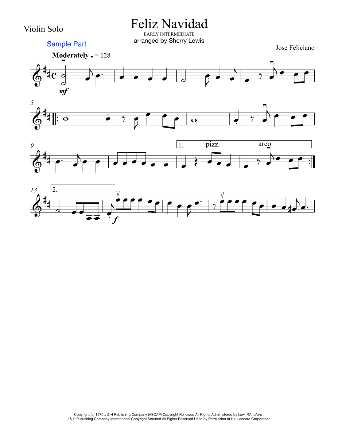 Feliz Navidad (arr. Sherry Lewis)