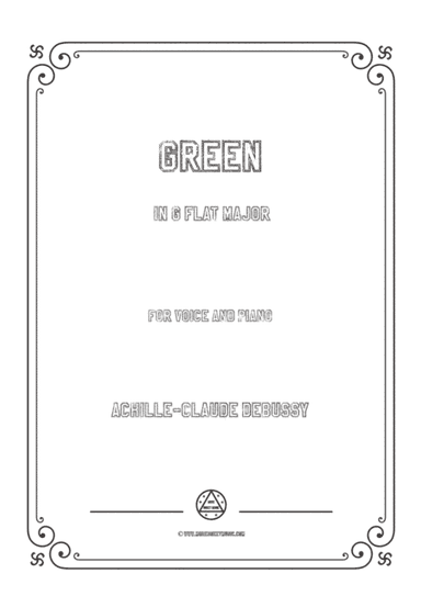 Debussy-Green in G flat Major,for voice and piano (arr. MSM)