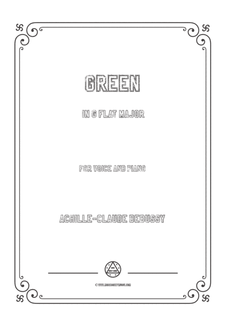 Debussy-Green in G flat Major,for voice and piano (arr. MSM)