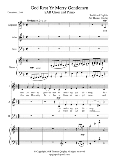 God Rest Ye Merry Gentlemen (arr. Thomas Quigley)