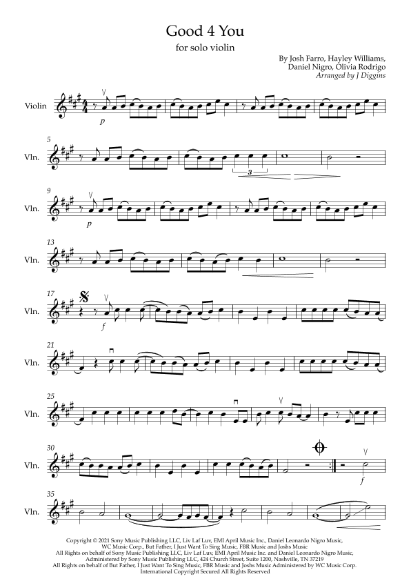 Good 4 U (arr. J Diggins)