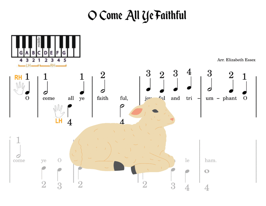 O Come All Ye Faithful - Pre-staff Finger Numbers (arr. Elizabeth Essex)