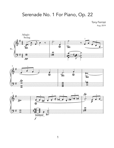 Serenade No. 1 For Piano, Op. 22