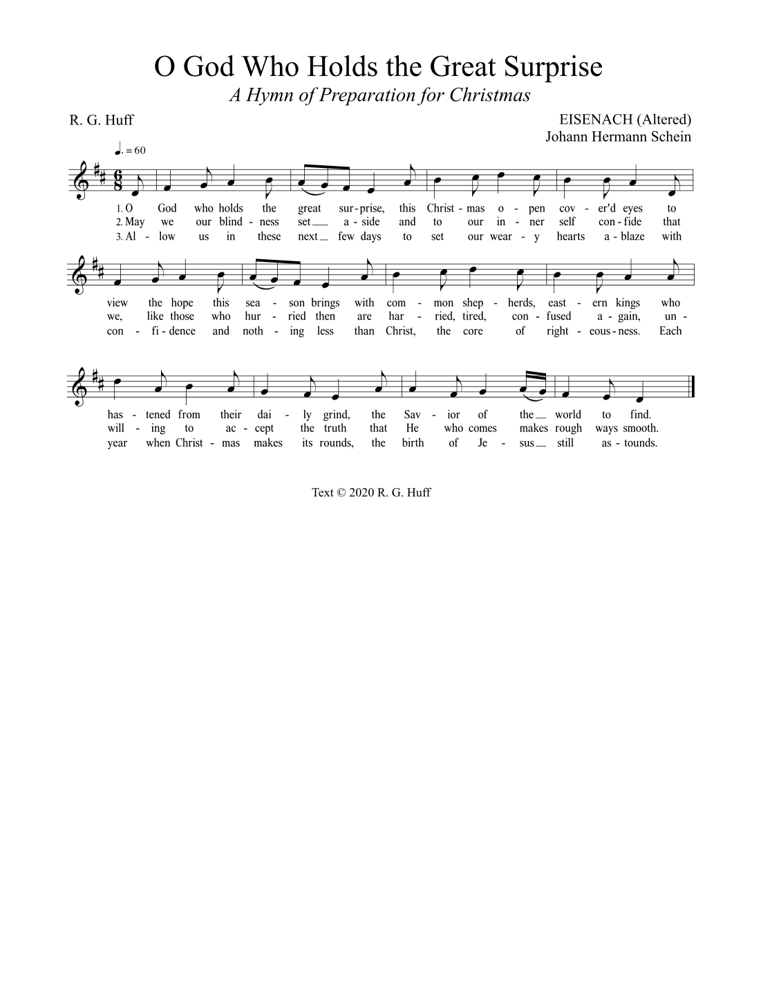 Hymn - O God Who Holds the Great Suprise (Advent/Christmas)