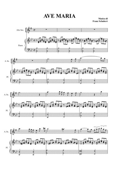 AVE MARIA by Schubert - Arr. for Alto Sax and Piano (arr. Renato Tagliabue)