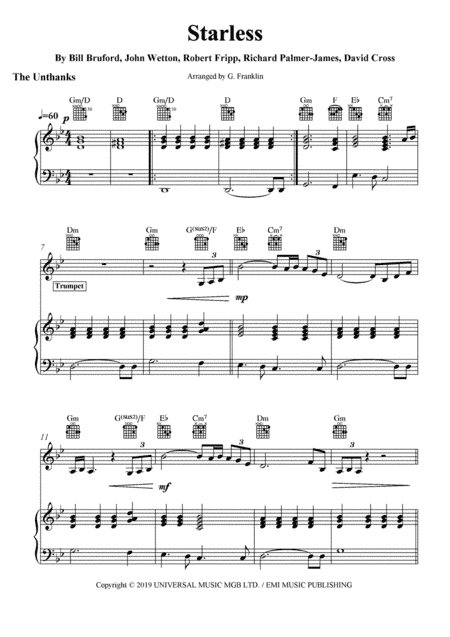 Starless (arr. G. Franklin)