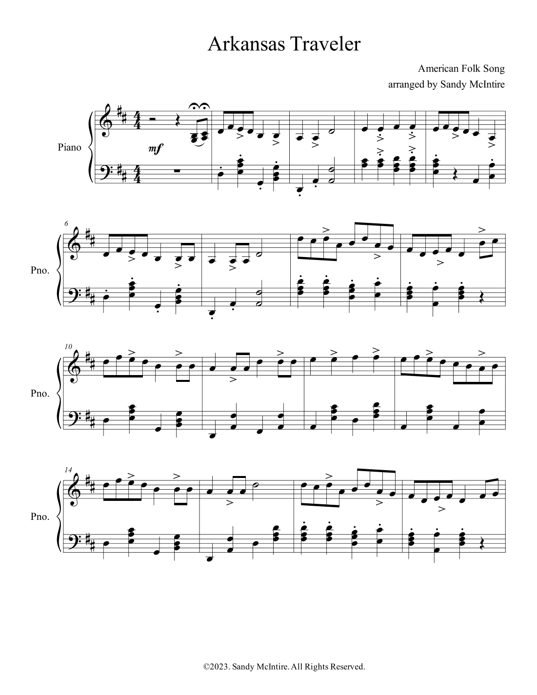 Arkansas Traveler (arr. Sandy McIntire)