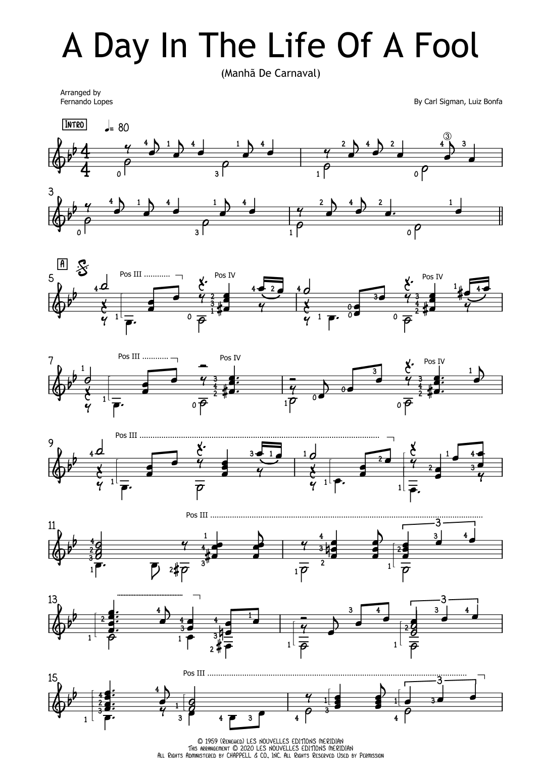 A Day In The Life Of A Fool (manha De Carnaval) (arr. Fernando Lopes)