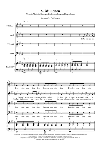 80 Millionen (arr. Paul Lorenz)