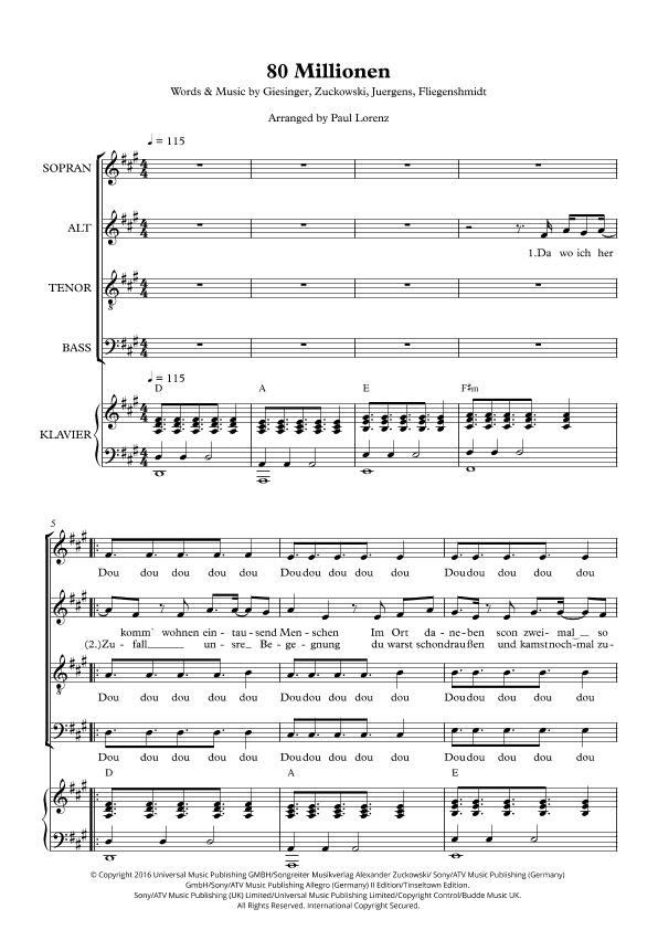 80 Millionen (arr. Paul Lorenz)