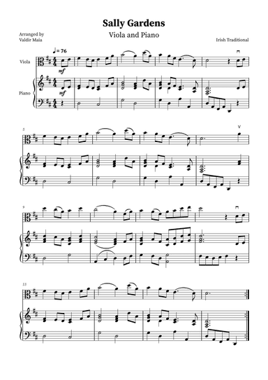 Sally Gardens - Viola and Piano (arr. Valdir Maia)