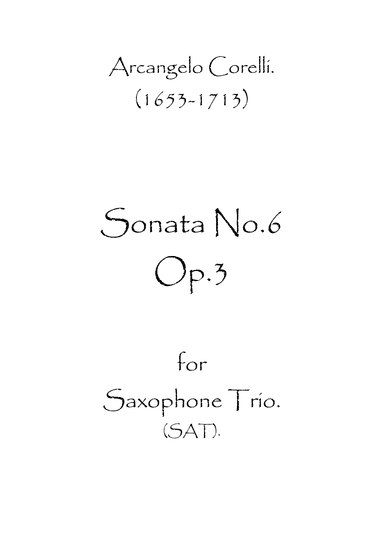 Sonata No.6 Op.3 (arr. Spence Bundy)
