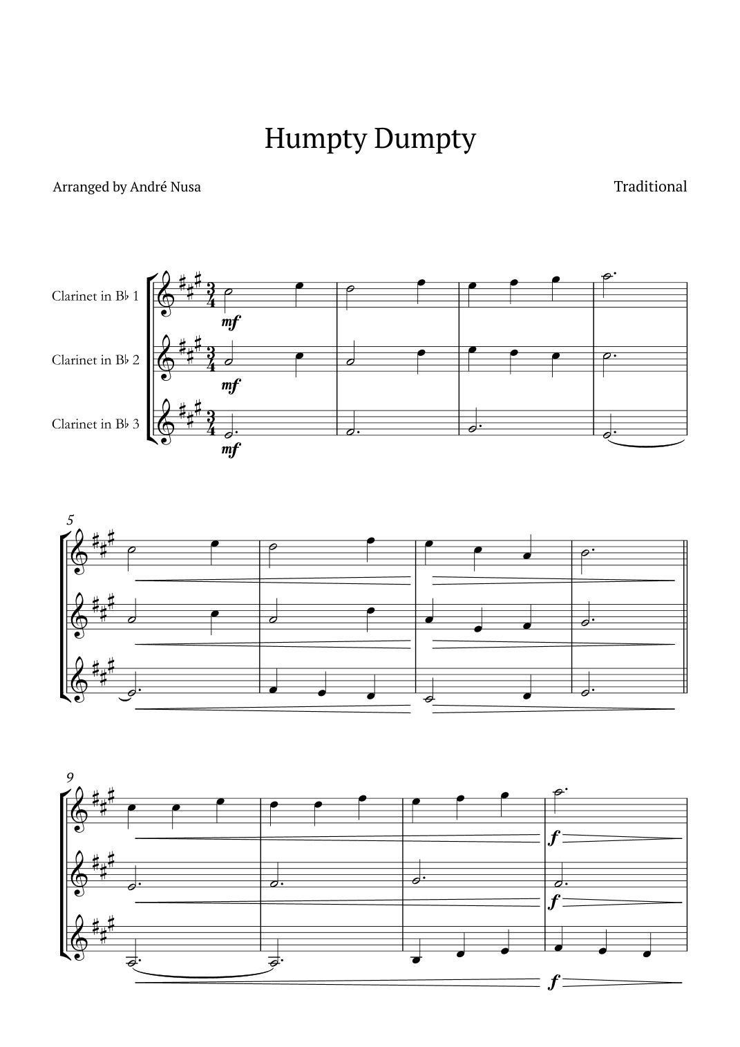Humpty Dumpty (arr. André Nusa)