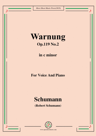 Schumann-Warnung,Op.119 No.2,in c minor,for Voice&Piano (arr. MSM)