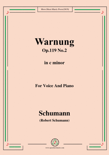 Schumann-Warnung,Op.119 No.2,in c minor,for Voice&Piano (arr. MSM)