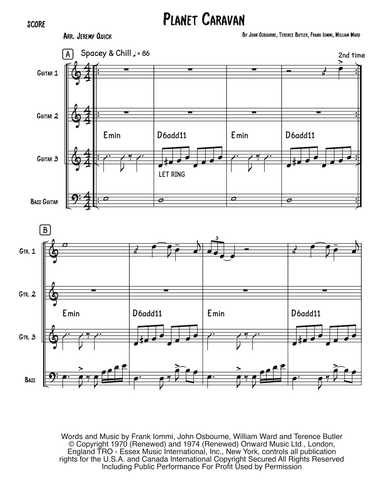 Planet Caravan (arr. Jeremy Quick)