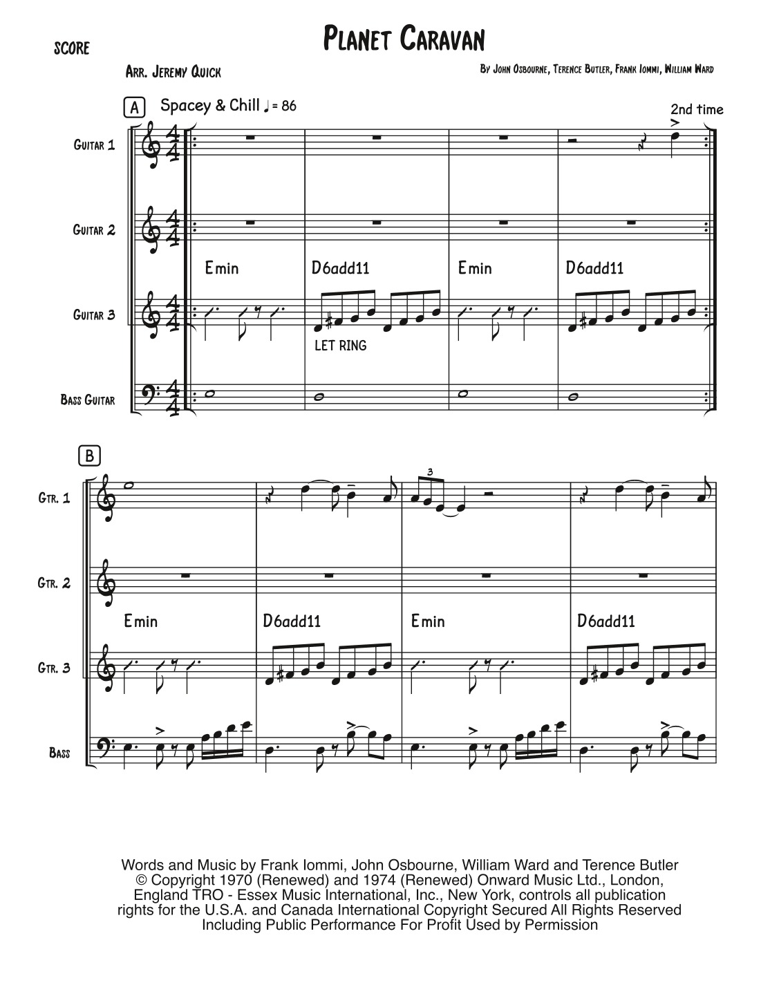 Planet Caravan (arr. Jeremy Quick)