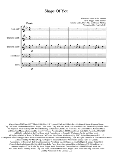 Shape Of You (arr. F. Mulcahy)