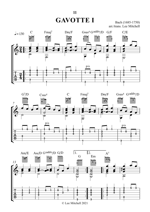 GAVOTTE 1. (arr. Lee Mitchell)