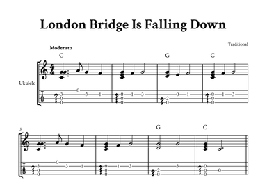 London Bridge Is Falling Down - Fingerstyle Ukulele (with TAB) (arr. Yuri Noronha)