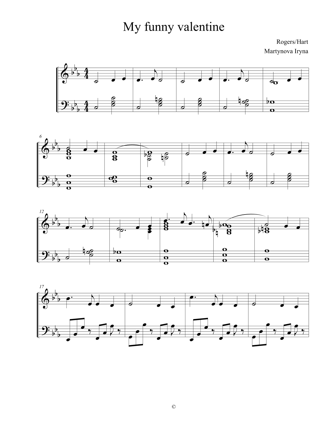 My Funny Valentine (arr. Iryna Martynova)