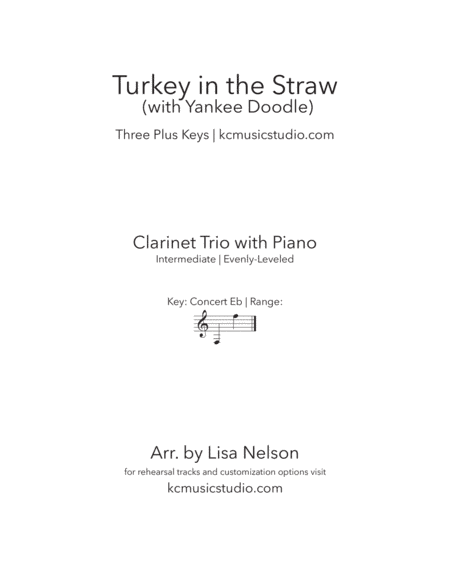 Turkey in the Straw - Clarinet Trio with Piano Accompaniment (arr. Lisa Nelson)