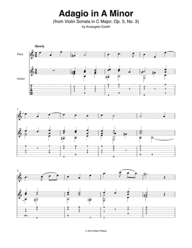Adagio in A Minor (from Violin Sonata in C Major, Op. 5, No. 3) (arr. Mark Phillips)