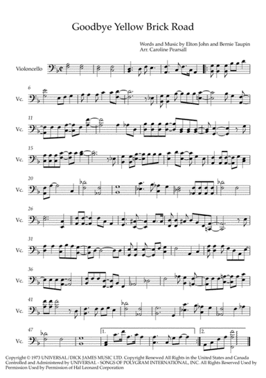 Goodbye Yellow Brick Road (arr. Caroline Pearsall)
