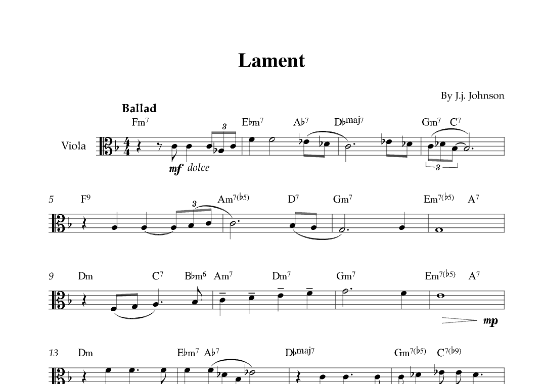 Lament (arr. Karen Gueiros)