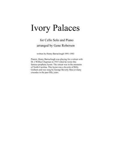 Ivory Palaces Cello and Piano Solo (arr. Gene Roberson)