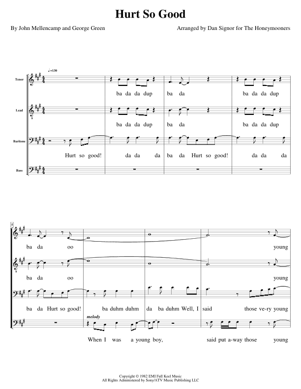 Hurts So Good (arr. Dan Signor)