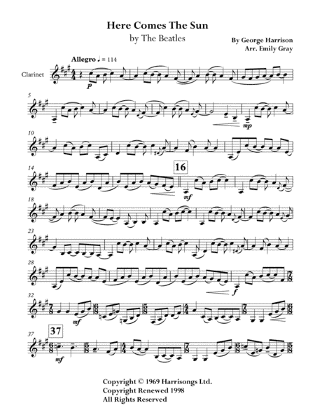 Here Comes The Sun (arr. Emily Gray)