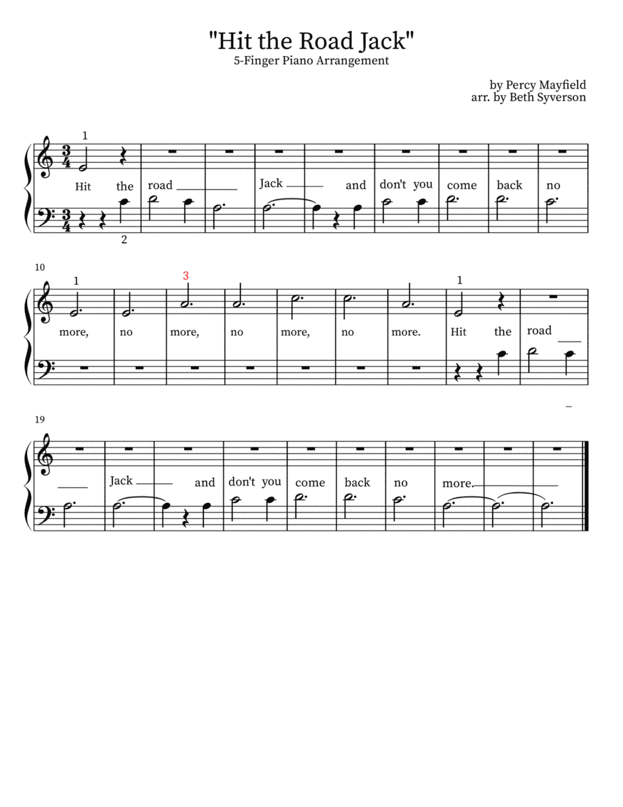 Hit The Road Jack (arr. Beth Syverson)