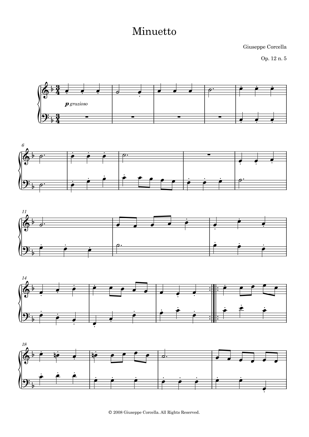 Minuetto Op. 12 No. 6